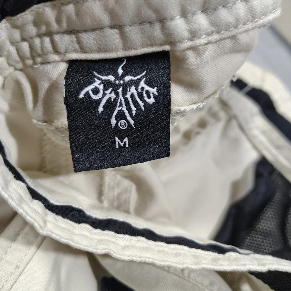 VINTAGE Prana Pants Men Medium Beige Breathe Cotton Blend Belted Hiking Climbing